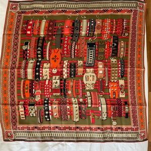 Hermes Silk Scarf 90cm with Bold Patterns